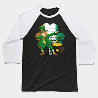 Dabbing Leprechaun St. Patricks Day Vintage Retro Clover Irish Flag Baseball T-Shirt